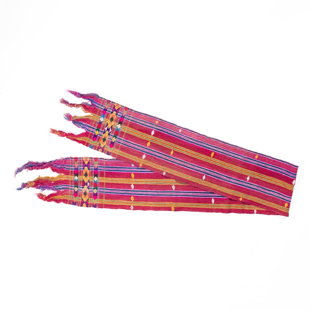 Guatemalan Faja (Belt) Hand Woven Textile, Red & Multi